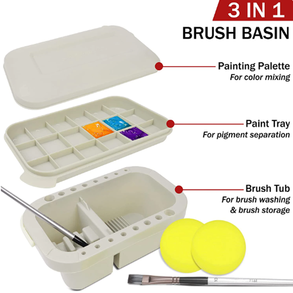 Multifunction Painting Brush Basin